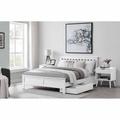 Furniture Box Azure White Wooden Solid Pine Quality King Bed Frame And Sprung Luxury Mattress
