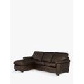 John Lewis Camden LHF Storage Chaise End Leather Sofa Bed, Dark Leg