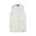 Tommy Hilfiger Kids' Plain Quilted Longline Gilet, Ancient White