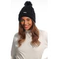 Faux Fur Pom Pom Cable Knit Beanie Hat