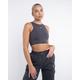 Essentials Racer Crop Top - Charcoal