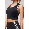 TLC Sport Performance Tlc Sport Zebra Trim T-back Crop Top - Black, Black, Size Xl, Women