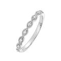 Love DIAMOND 9ct White Gold 0.10ct Diamond Eternity Ring, White Gold, Size P, Women