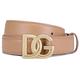 Dolce & Gabbana DG Logo Buckle Leather Belt Beige