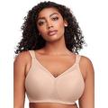 Glamorise Magiclift Non Wire Seamless Support Tshirt Bra - Café Beige, Cafe, Size 44F, Women