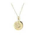 Love GOLD 9ct Yellow Gold St. Christopher 14mm Disc Pendant On 18 Inch Curb Chain, Gold, Women