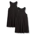 V by Very 2 Pack Girls Jersey School Pinafore Dresses - Black, Black, Size Age: 11-12 Years, Women