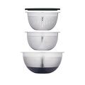 Masterclass Smart Space 3-Piece Stainless Stackable Mixing Bowl And Colander Set