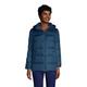 Hooded Wide Channel Down Puffer Jacket, Women, size: 14-16, petite, Blue, Nylon/Down, by Lands' End