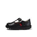 Kickers Kids Kick T Leather Shoes - Black, Black, Size 10 Younger