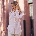 Long Sleeve A-Line Cotton Modal Tunic, Women, size: 14-16, regular, Pink, Cotton Modal, by Lands' End
