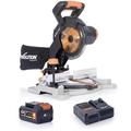 Evolution EXT Evolution R185CMS-Li Cordless 185mm Compound Mitre Saw with 4.0Ah 18V Li-Ion EXT Battery, Rapid Charger & Multi-Material Blade