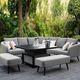 Maze Rattan Ambition Square Corner Dining Set with Rising Table and Free Winter Cover -