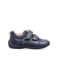 Start-rite Zigzag Soft Leather Double Riptape Boys First Shoes - Navy Blue, Navy, Size 10.5 Younger