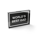 Glass Block World's Best Dad Glass Block - 80mm x 60mm