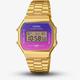 Casio Unisex Gold Plated Purple Dial Digital Watch A168WERG-2AEF