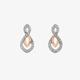 Hot Diamonds Silver & Rose Gold Plated Harmony White Topaz Earrings DE608