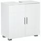 kleankin Pedestal Under Sink Cabinet, Modern Bathroom Vanity Unit, Storage Cupboard with Double Doors, Adjustable Shelf, White