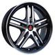 AXE EX5 Alloy Wheels in Black/Polished Lip Set of 4 - 17x7.5 Inch ET35 5x115 PCD 73.1mm Centre Bore Black/Polished Lip, Black