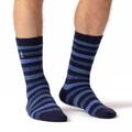 Mens Lite Split Medium Stripe Socks - Navy