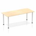 Dynamic Impulse 1800mm Straight Table Maple Top Silver Post Leg BF00193