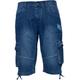 Enzo Mens Cargo Combat Denim Shorts - Blue Cotton - Size 32 (Waist)