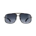 Marc Jacobs Mens Lightweight Aviator Gradient Sunglasses - Black, Gold and Dark Grey, Size: 61x14x145mm Metal - Size 61x14x145mm