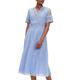 Ted Baker Womens Sonyyia V Neck Lace Midi Dress, Light Blue - Size 8 UK