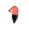 Nike Pro Womens Bright Mango Dri Fit Long Sleeve Crop Top - Coral - Size Small