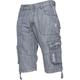 Enzo Mens Cargo Combat Denim Shorts - Grey Cotton - Size 36 (Waist)