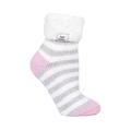 Heat Holders Womens Ladies Extra Fluffy Bed Socks for Lounging Around - Grey Nylon - Size 4-6.5