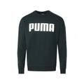Puma Mens Velvet Taped Logo Black Sweatshirt Cotton - Size X-Small