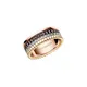 Quatre Classique 18K Yellow, White & Rose Gold & Diamond Stacked Ring