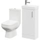 Nero Gloss White 400mm 1 Door Floor Standing Cloakroom Vanity Unit and Toilet Suite - White - Wholesale Domestic
