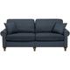 Modern Fabric 3 Seater Sofa Solid Wood Frame Throw Pillows Dark Grey Otra - Grey