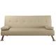 Comfy Living - Faux Leather Sofa Bed in Cream