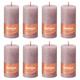 Bolsius - Rustic Pillar Candles Shine 8 pcs 100x50 mm Ash Rose Pink