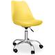 Privatefloor - Office Chair with Wheels - Swivel Desk Chair - Tulip Yellow Steel, pp, Metal, pp, Nylon - Yellow