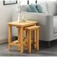 Hallowood Furniture - Aston Oak Effect 2 Nest of Tables, Wooden Nesting Tables, Multifunctional Coffee Table, Side Table, Occasional Table, Small