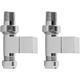 Straight Square Radiator Valves Pair Pack - Chrome - Hudson Reed