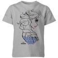 Disney Frozen Elsa Sketch Strong Kids' T-Shirt - Grey - 5-6 Years - Grey