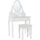 Stylish Decorative 3-Drawer Glam Dressing Table with Mirror White Astre - White