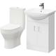 Wholesale Domestic Piura White 550mm 2 Door Vanity Unit and Toilet Suite - White