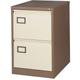 Filing Cabinet with 2 Lockable Drawers AOC2 - Brown & Cream - Bisley