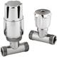 Straight Thermostatic Bi-Directional Radiator Valves Pair Lockshield - Chrome - Hudson Reed