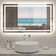 1100x700 Large Illuminated Led Bathroom Mirror with Demister Pad [IP44 Rated] Rectangular Backlit Wall Mounted,Touch Sensor Switch - White