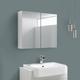 2 Door Mirror Cabinet Wall Mounted Bathroom Storage Furniture 600x667mm Gloss White