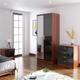 Elegant - Modern High Gloss Wardrobe and Cabinet Furniture Set Bedroom 2 Doors Wardrobe with Mirror and 4 Drawer Chest and Bedside Cabinet,