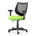 Camden Black Mesh Office Chair With Myrrh Green Seat