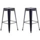 Set of 2 Modern Dining Room Living Room Steel Bar Stools 76 cm Black Cabrillo - Black